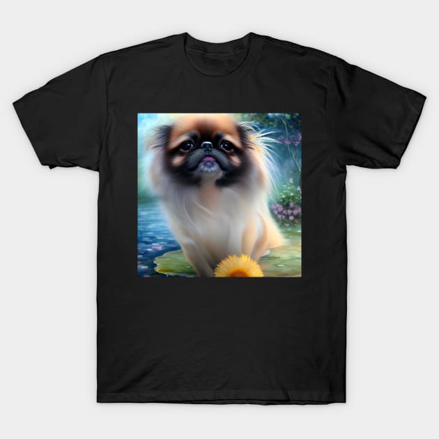 Cute Pekinese Art T-Shirt by Shadowbyte91